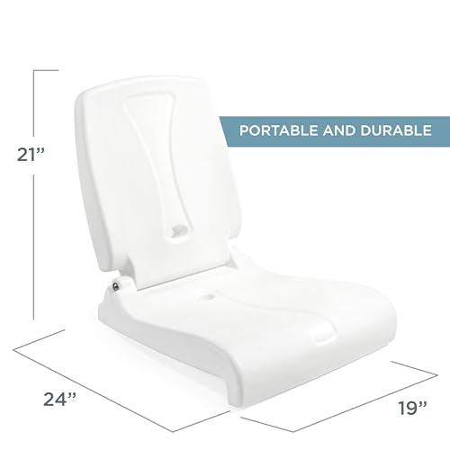 Step2 Foldable Adult Flip Seat, Portable Outdoor Chair for Poolside, Tailgating, Camping, Sporting Events, Picnic and Beach Chair, Provides Back Support When Sitting on Ground, White Supply