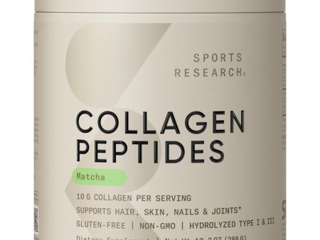 Sports Research Premium Collagen Peptides Powder and Organic Matcha Green Tea - Collagen Powder Protein Supplement with Japanese Matcha and Amino Acids - Gluten Free, Non-GMO, Sugar Free Online Hot Sale