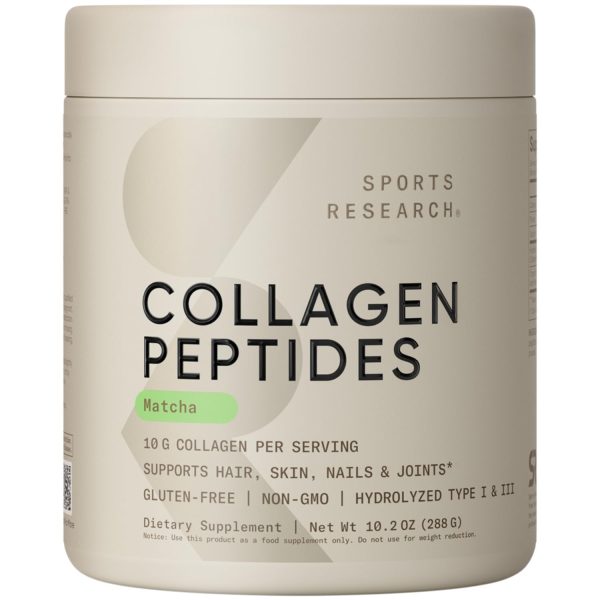 Sports Research Premium Collagen Peptides Powder and Organic Matcha Green Tea - Collagen Powder Protein Supplement with Japanese Matcha and Amino Acids - Gluten Free, Non-GMO, Sugar Free Online Hot Sale