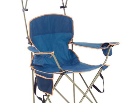 Quik Shade MAX Shade Relaxing Chair With Cup Holders, Foldable, Aluminum, Blue Hot on Sale