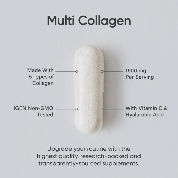 Sports Research Multi Collagen Pills (Type I, II, III, V, X) Hydrolyzed Collagen Peptides with Hyaluronic Acid + Vitamin C | Non-GMO Verified & Gluten Free - 90 Capsules Cheap