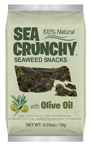 Sea Crunchy Roasted Seaweed Snack with Olive Oil (Pack of 10) 0.35 Oz each Online